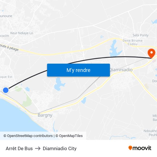 Arrêt De Bus to Diamniadio City map