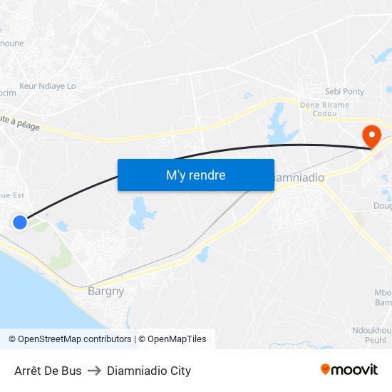 Arrêt De Bus to Diamniadio City map