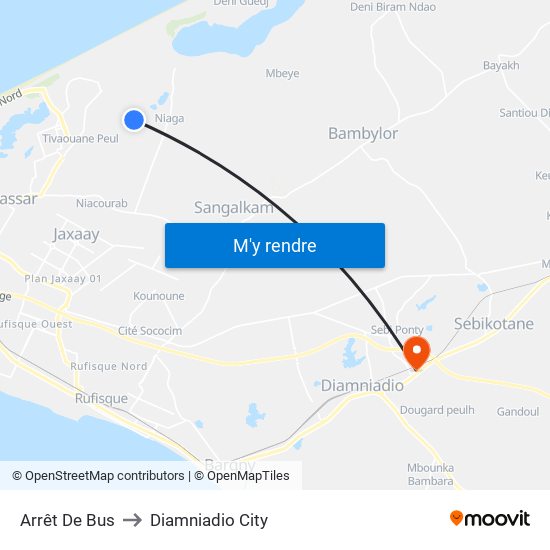 Arrêt De Bus to Diamniadio City map