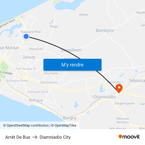 Arrêt De Bus to Diamniadio City map