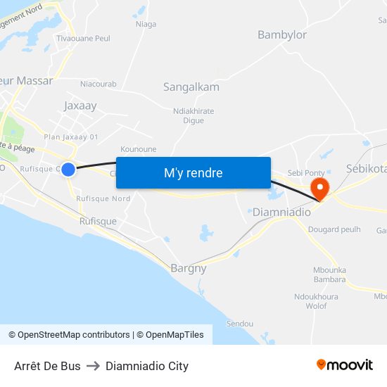 Arrêt De Bus to Diamniadio City map