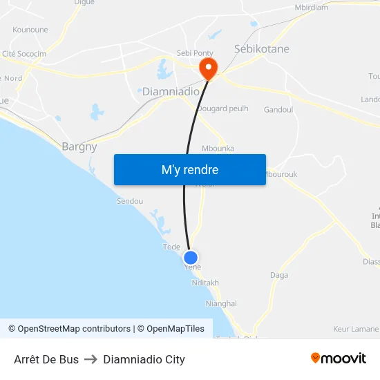 Arrêt De Bus to Diamniadio City map