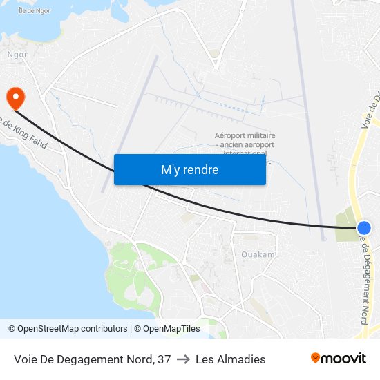 Voie De Degagement Nord, 37 to Les Almadies map