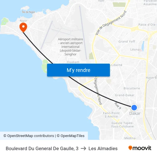 Boulevard Du General De Gaulle, 3 to Les Almadies map