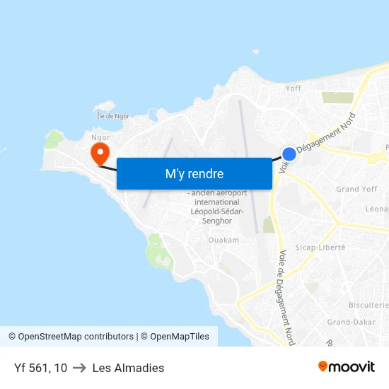 Yf 561, 10 to Les Almadies map