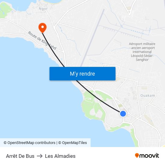 Arrêt De Bus to Les Almadies map