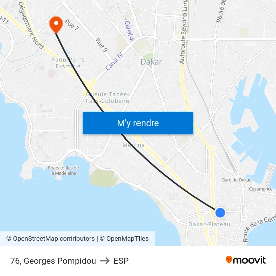 76, Georges Pompidou to ESP map