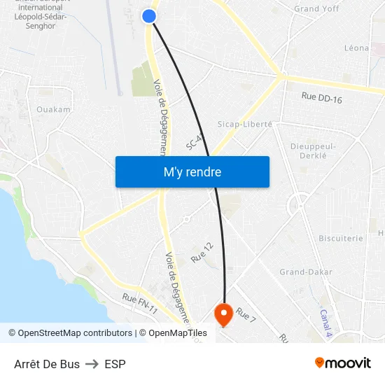 Arrêt De Bus to ESP map