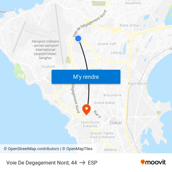 Voie De Degagement Nord, 44 to ESP map