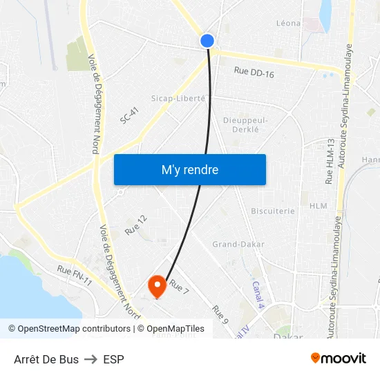 Arrêt De Bus to ESP map