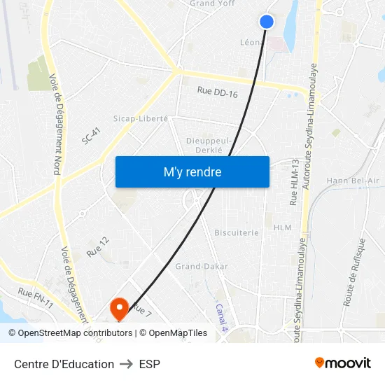 Centre D'Education to ESP map