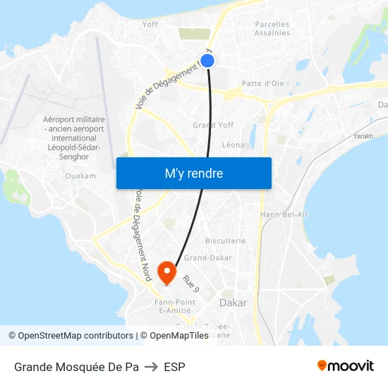 Grande Mosquée De Pa to ESP map