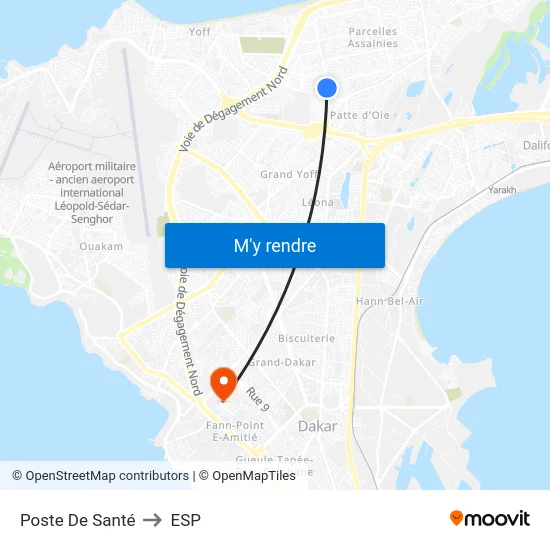 Poste De Santé to ESP map