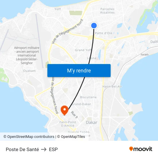 Poste De Santé to ESP map