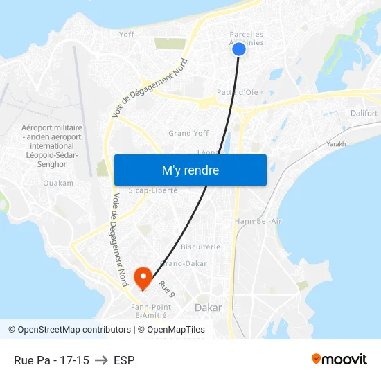 Rue Pa - 17-15 to ESP map