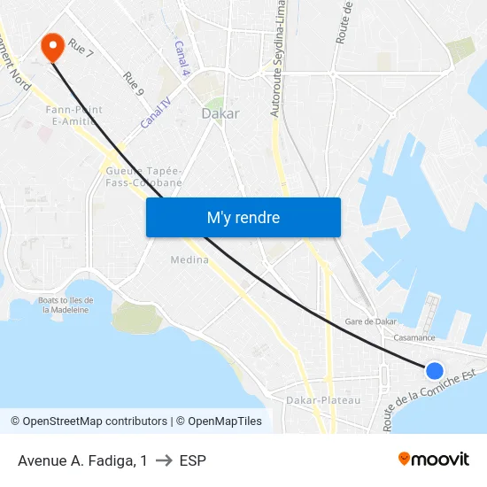 Avenue A. Fadiga, 1 to ESP map