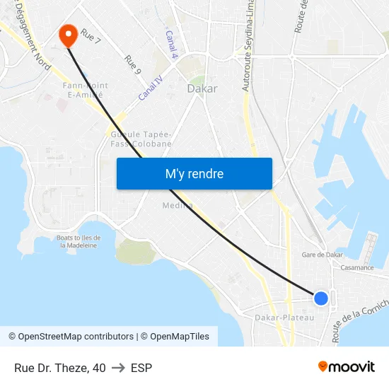 Rue Dr. Theze, 40 to ESP map