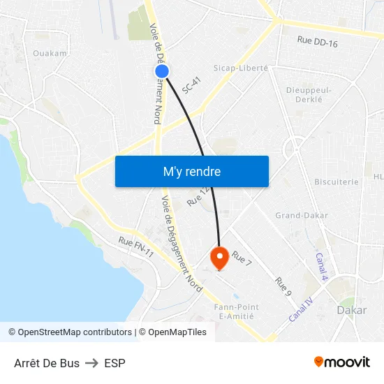 Arrêt De Bus to ESP map