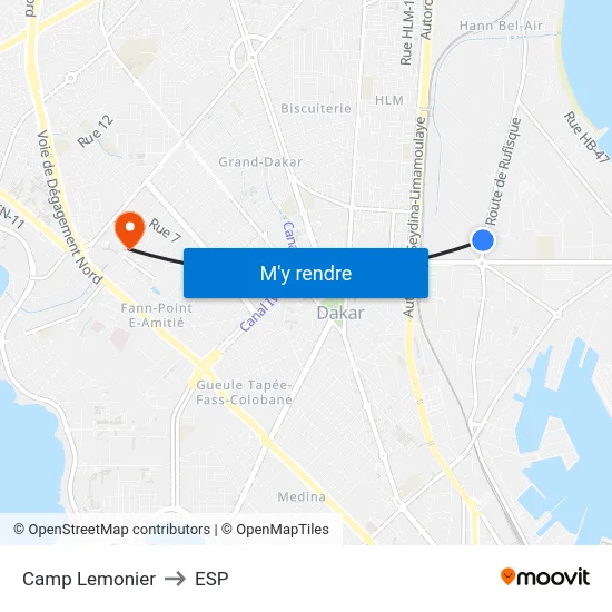 Camp Lemonier to ESP map
