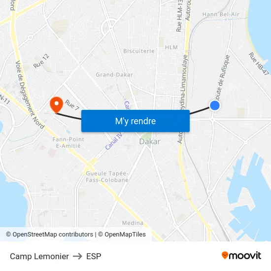 Camp Lemonier to ESP map