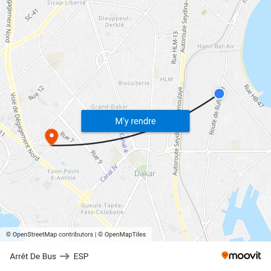 Arrêt De Bus to ESP map