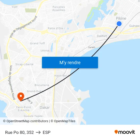 Rue Po 80, 352 to ESP map