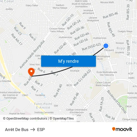 Arrêt De Bus to ESP map