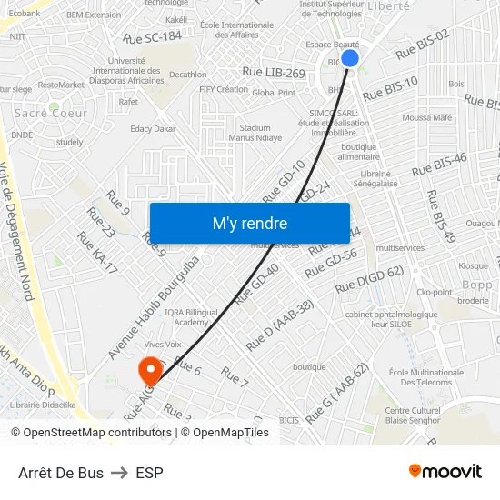 Arrêt De Bus to ESP map
