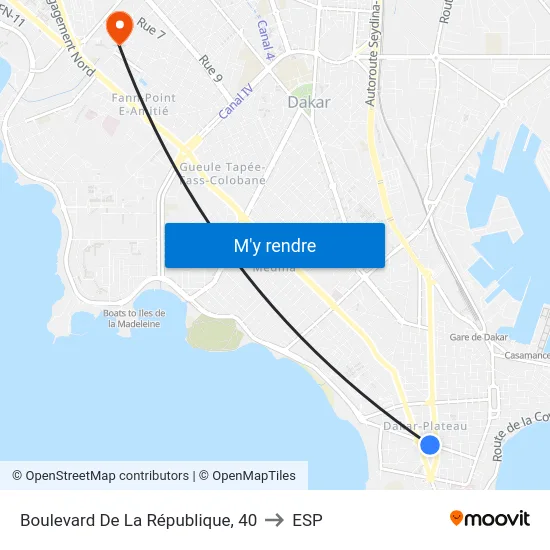 Boulevard De La République, 40 to ESP map