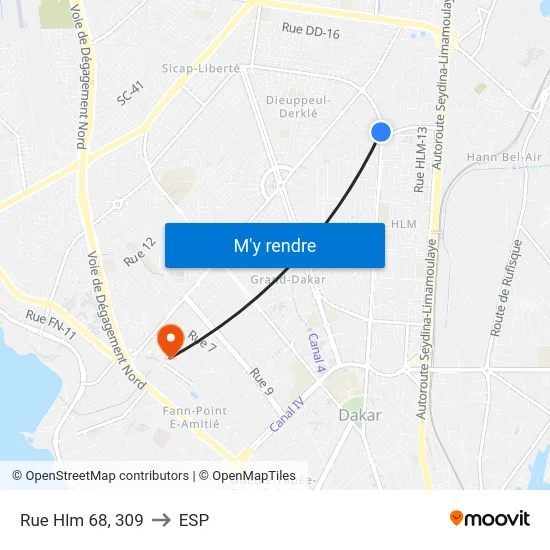 Rue Hlm 68, 309 to ESP map