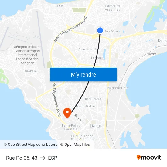Rue Po 05, 43 to ESP map