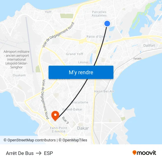 Arrêt De Bus to ESP map