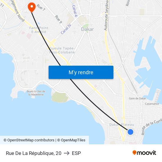 Rue De La République, 20 to ESP map