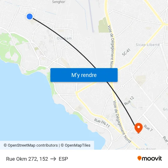 Rue Okm 272, 152 to ESP map