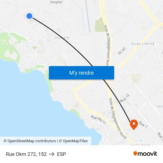Rue Okm 272, 152 to ESP map
