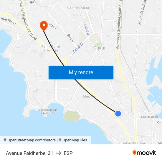 Avenue Faidherbe, 31 to ESP map