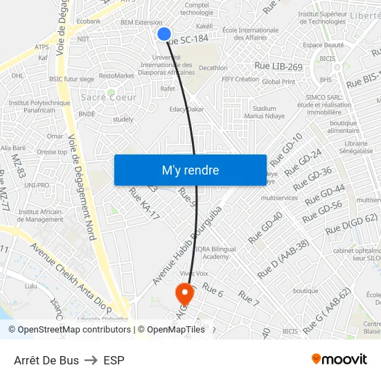 Arrêt De Bus to ESP map