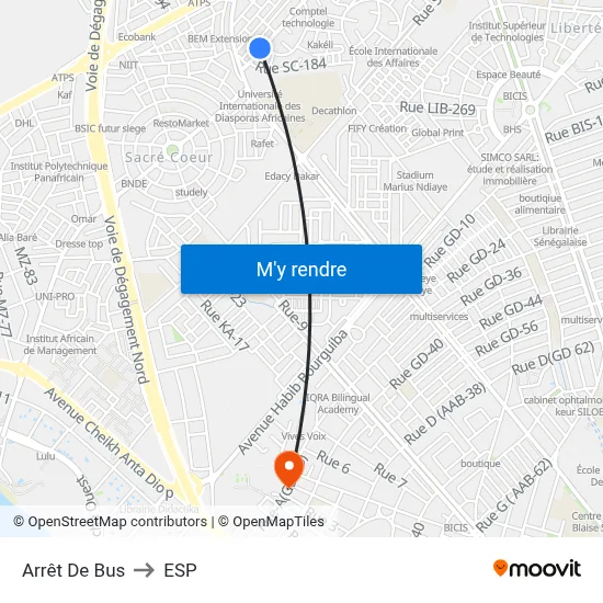 Arrêt De Bus to ESP map