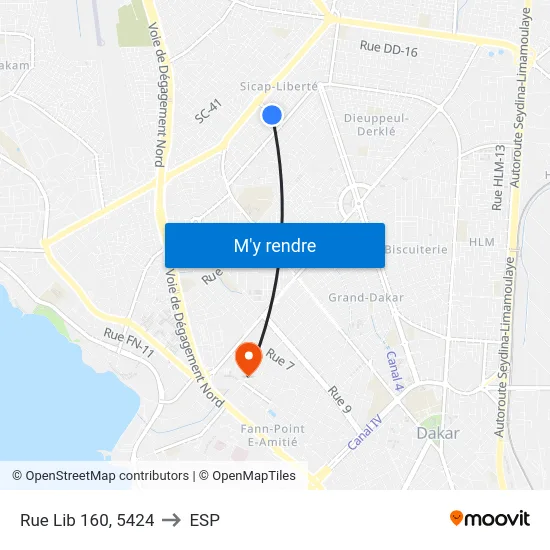 Rue Lib 160, 5424 to ESP map