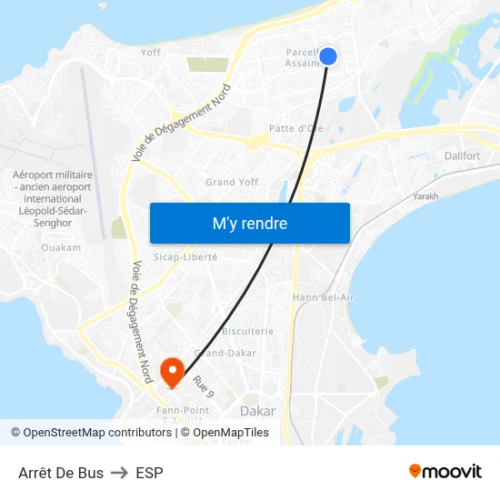 Arrêt De Bus to ESP map