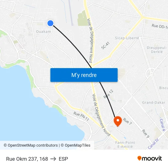 Rue Okm 237, 168 to ESP map