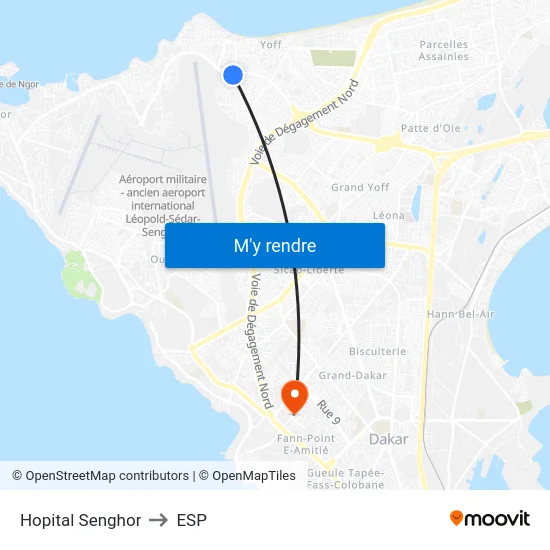 Hopital Senghor to ESP map