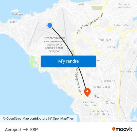 Aeroport to ESP map