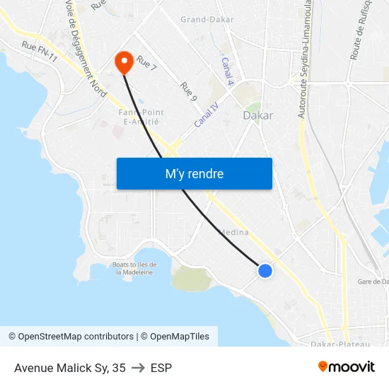 Avenue Malick Sy, 35 to ESP map