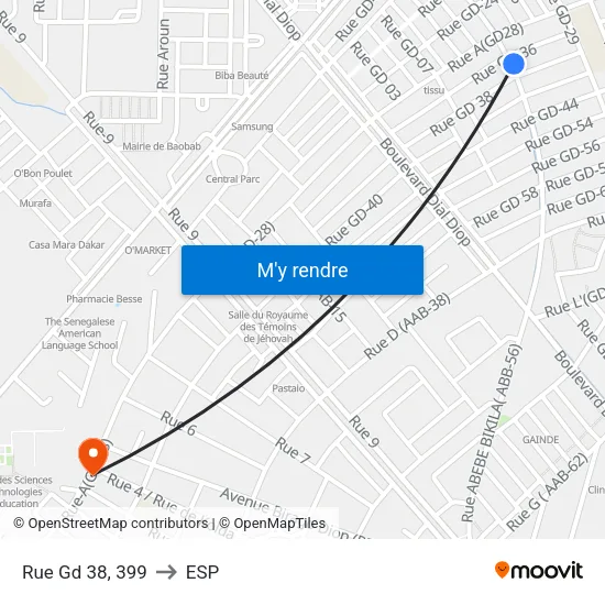 Rue Gd 38, 399 to ESP map