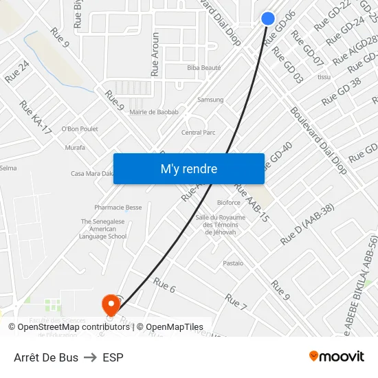 Arrêt De Bus to ESP map