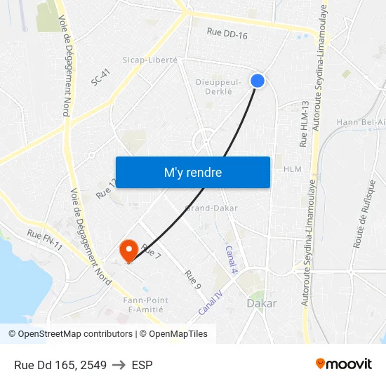 Rue Dd 165, 2549 to ESP map