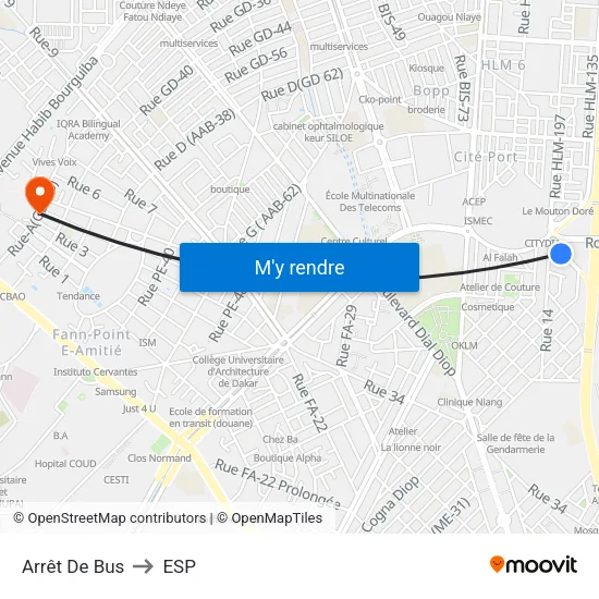 Arrêt De Bus to ESP map