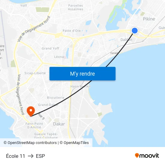 École 11 to ESP map