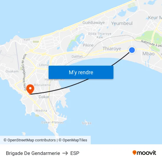 Brigade De Gendarmerie to ESP map